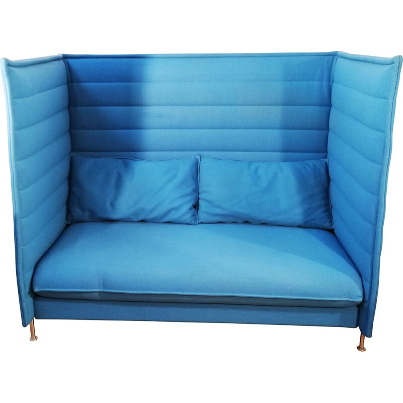 Alcove vintage sofa in blue fabric by Bouroullec for Vitra