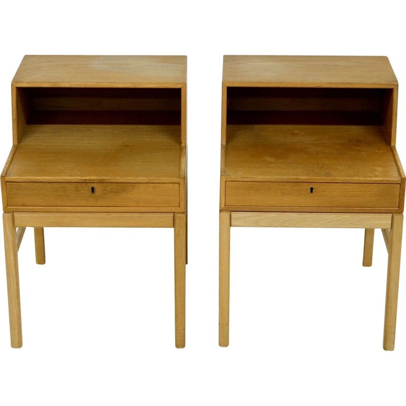 Pair of vintage oakwood night stands by Engström & Myrstrand