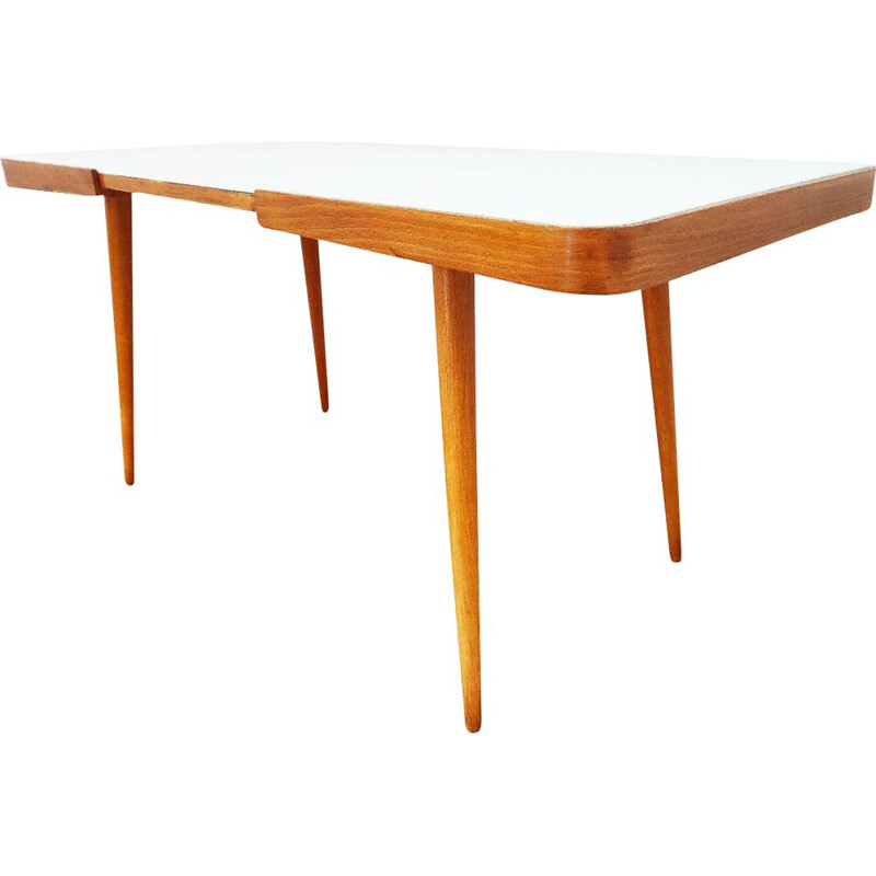 Vintage beech wood coffee table by J.Jiroutek, Czechoslovakia 1960