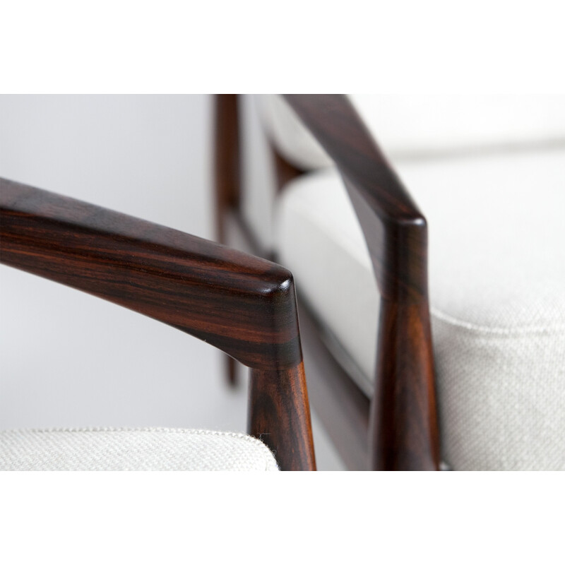 Pair of Magnus Olesen "Paper Knife" armchairs in rosewood, Kai KRISTIANSEN - 1950s