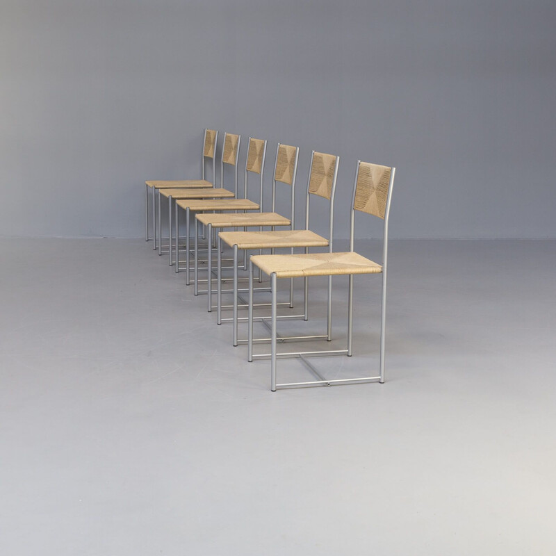 Set of 6 vintage "paludis" dining chairs by Giandomenico Belotti for Alias, 1979