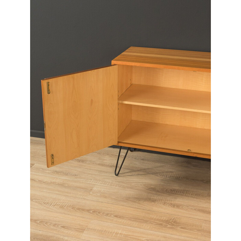 Vintage teak cabinet with black and white doors, Germany 1950