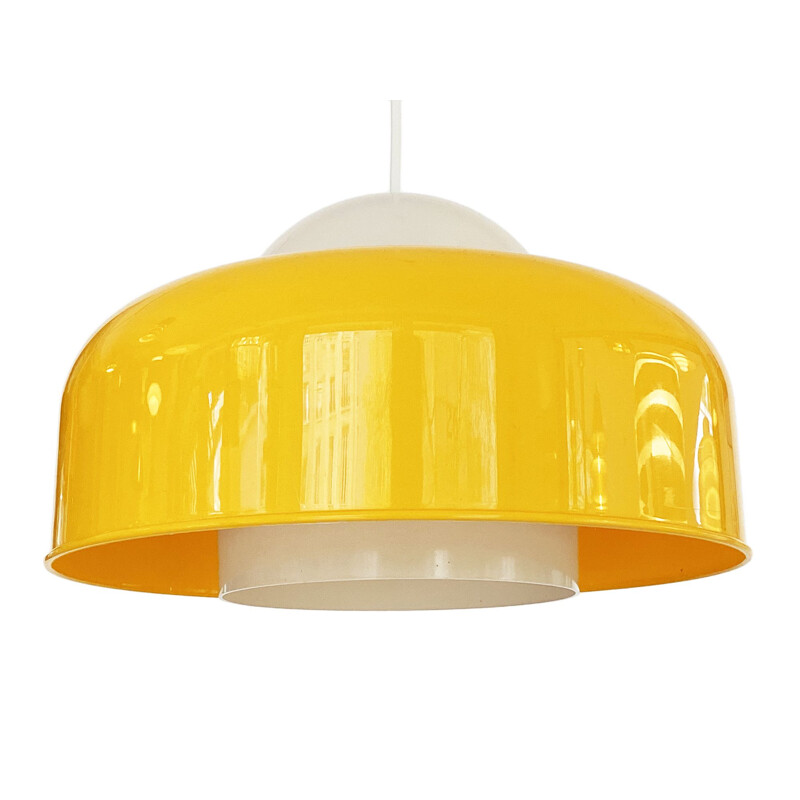 Vintage plastic pendant lamp by Fagerhults Belysning, Sweden 1970s