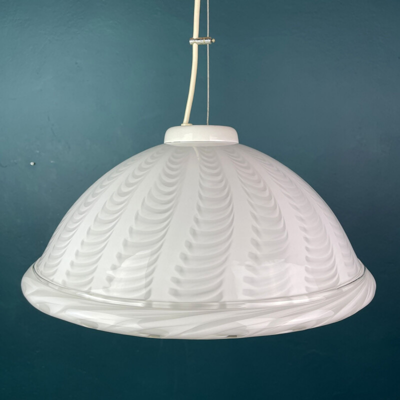 Vintage swirl Murano glass pendant lamp, Italy 1980s