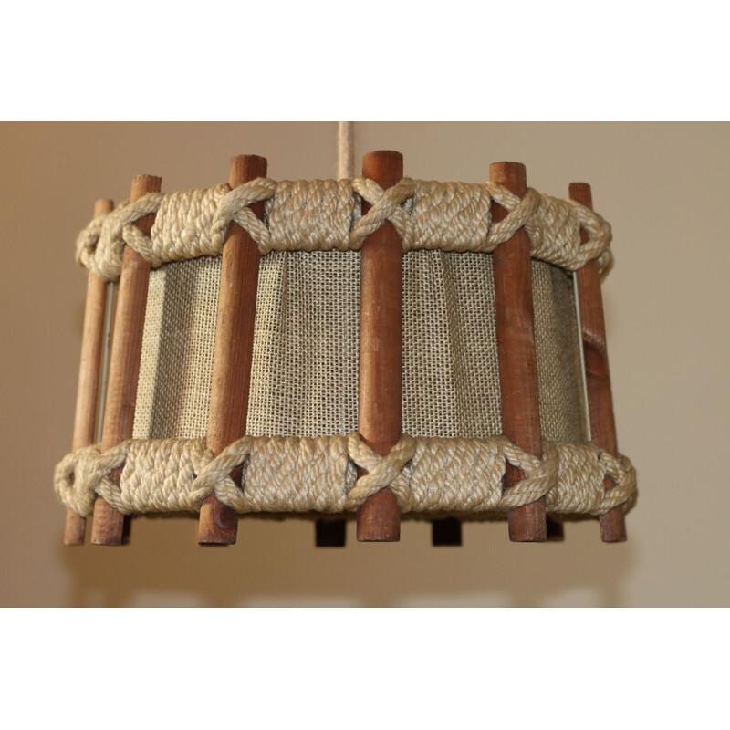 Vintage Macramé rope pendant lamp, 1970s