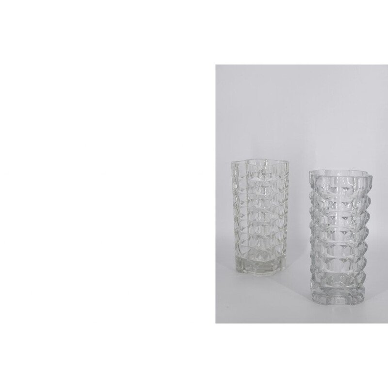 Paire de vases "Windsor" vintage en verre par J. G. Durand pour Luminarc, France 1970