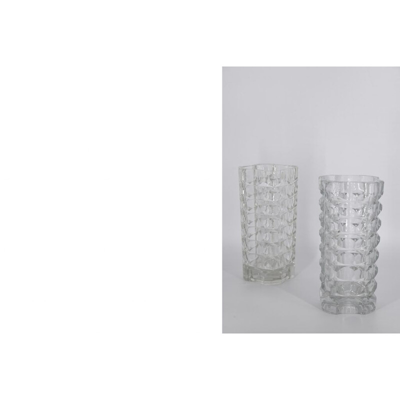 Vintage "Windsor" Vasenpaar aus Glas von J. G. Durand für Luminarc, Frankreich 1970