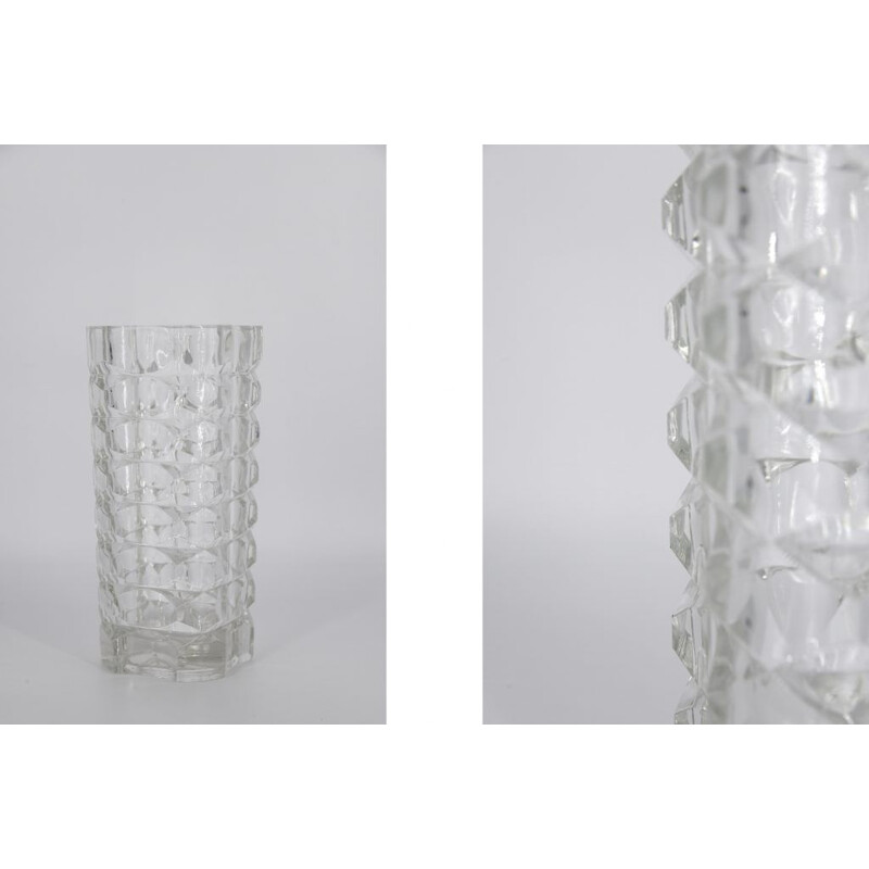 Pair of vintage "Windsor" glass vases by J. G. Durand for Luminarc, France 1970