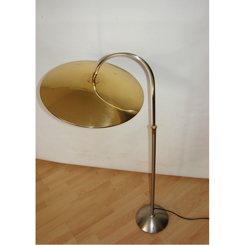 Vintage brass and metal floor lamp, 1970s
