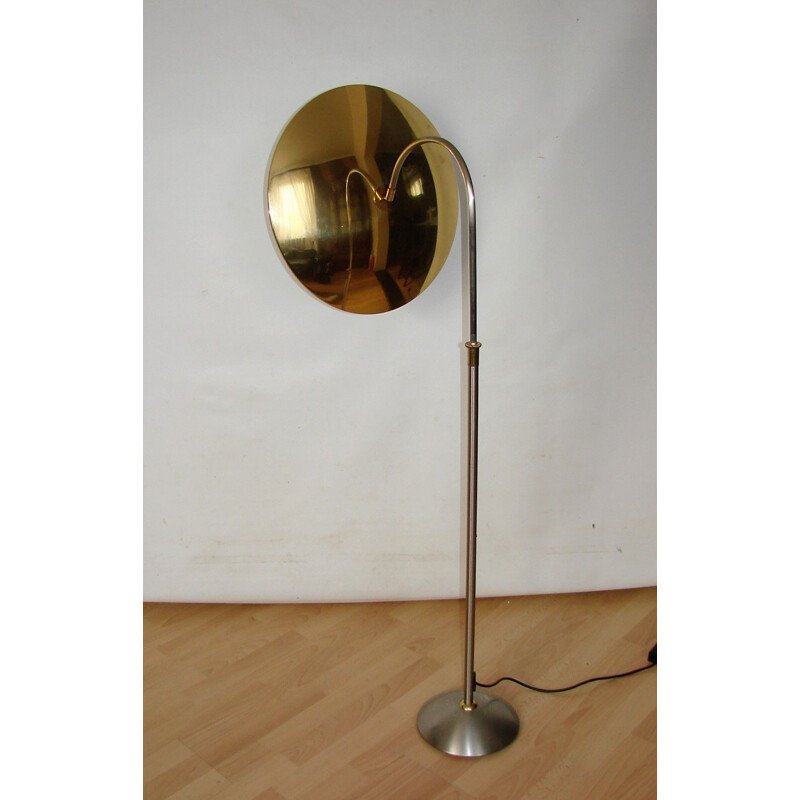 Vintage brass and metal floor lamp, 1970s