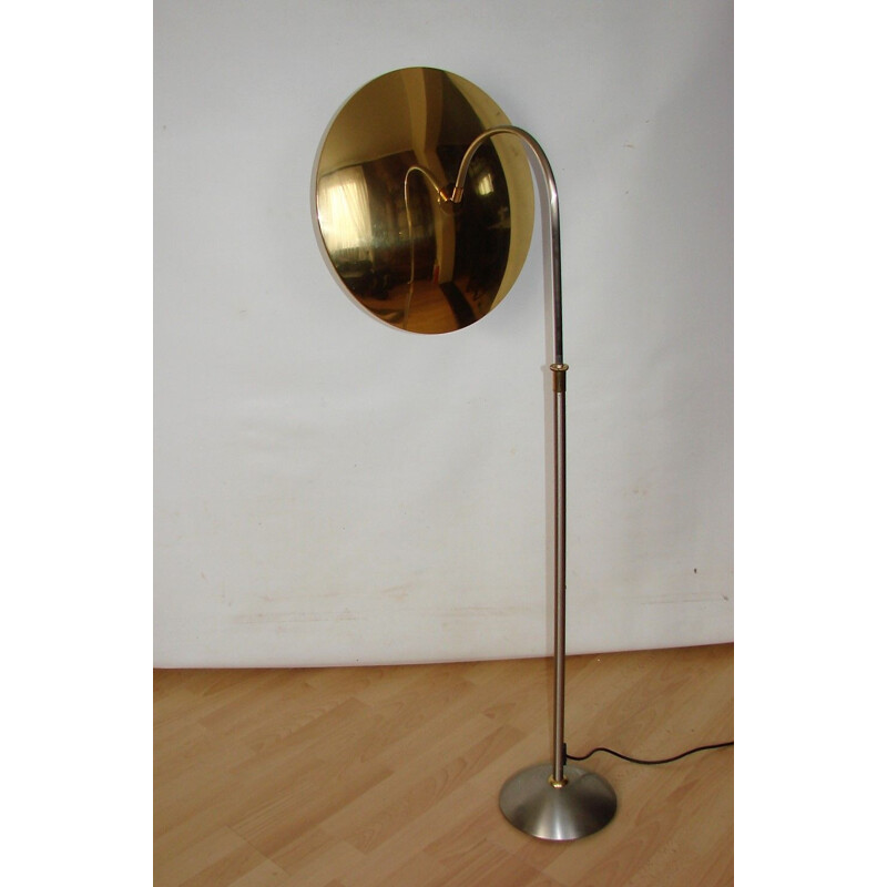 Vintage brass and metal floor lamp, 1970s