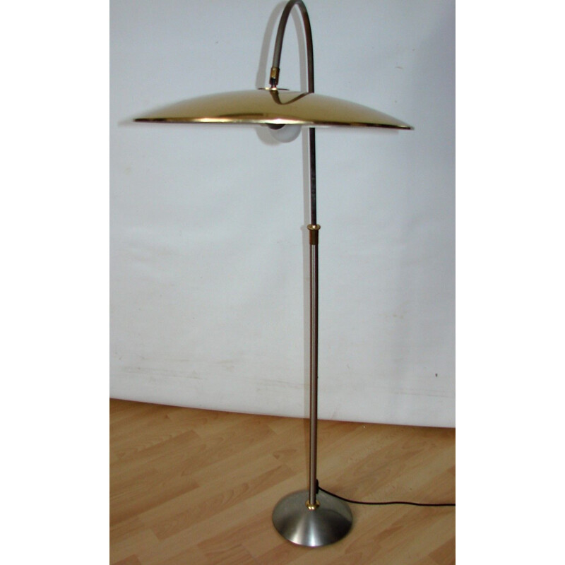 Vintage brass and metal floor lamp, 1970s
