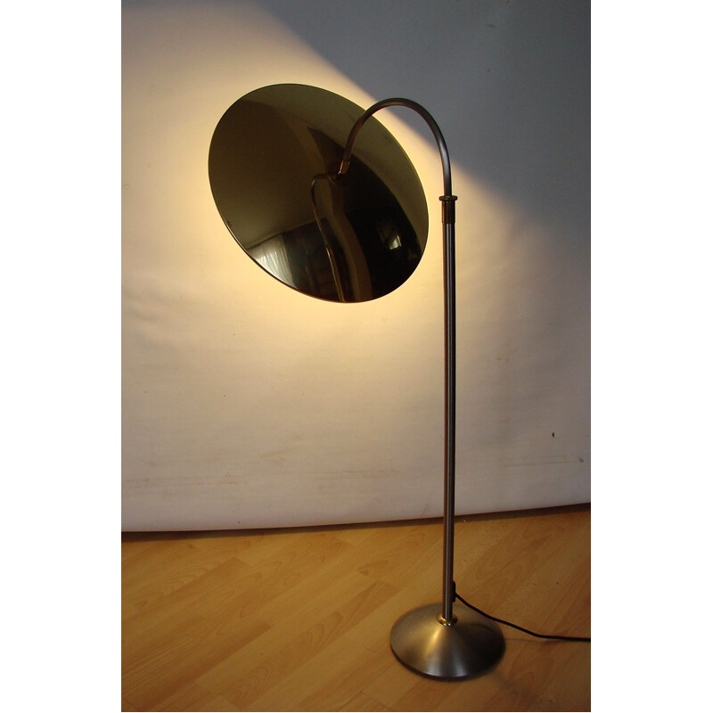 Lampadaire vintage en laiton et métal, 1970