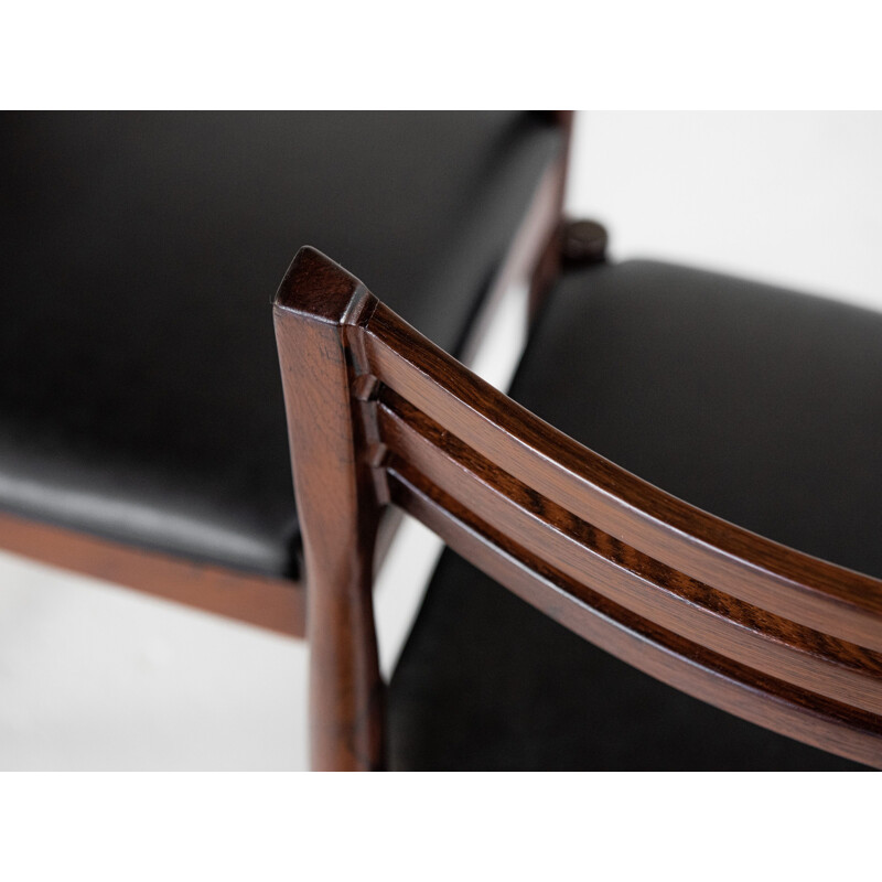 Set of 6 mid century dining chairs in solid rosewood by Severin Hansen for Bovenkamp, 1960s