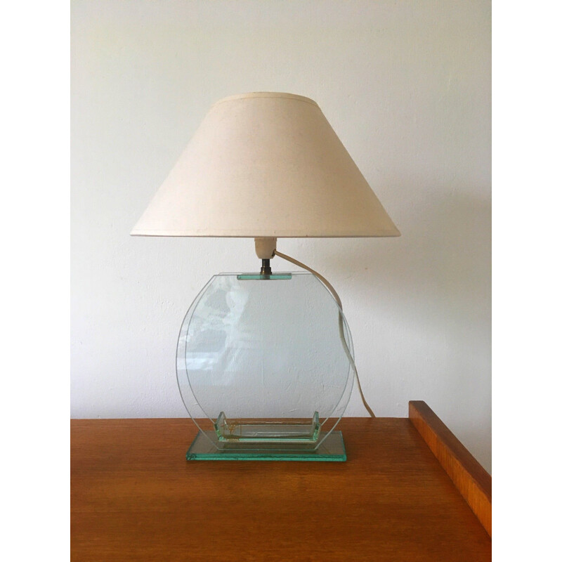 Vintage glass lamp, 1990