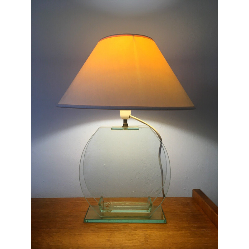 Vintage glass lamp, 1990