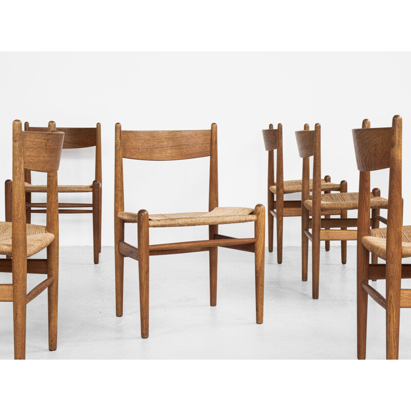 Mid century Danish dining set in oakwood by Hans Wegner, 1960s