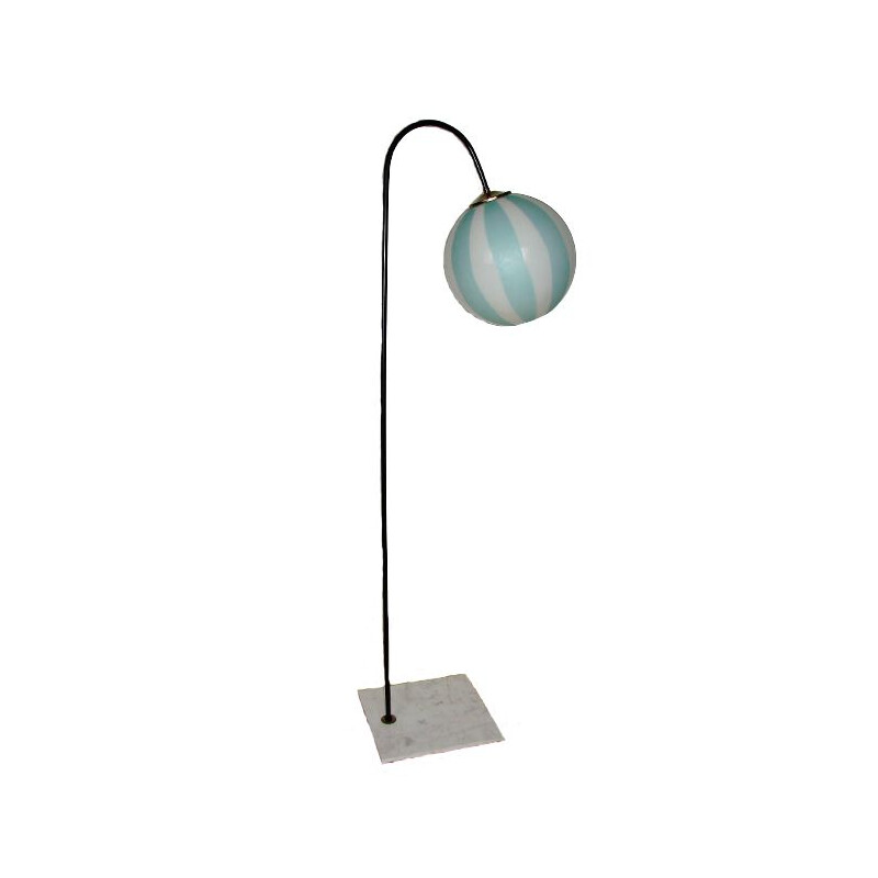 Vintage metal and marble floor lamp, 1970s