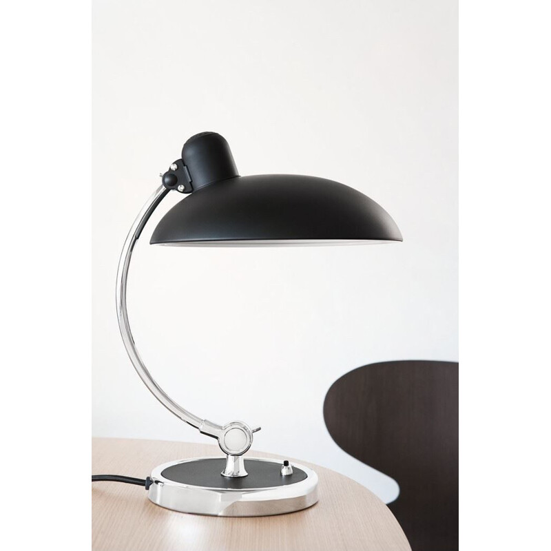 Vintage black lamp by Christian Dell for Kaiser Idell, 1950