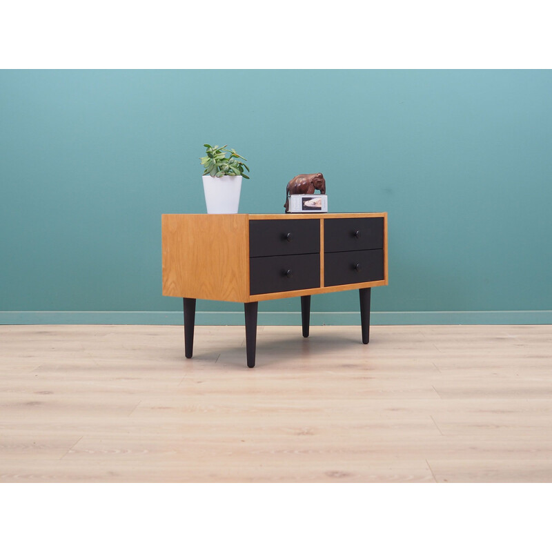 Vintage chest of drawers in ash wood, Denmark 1970