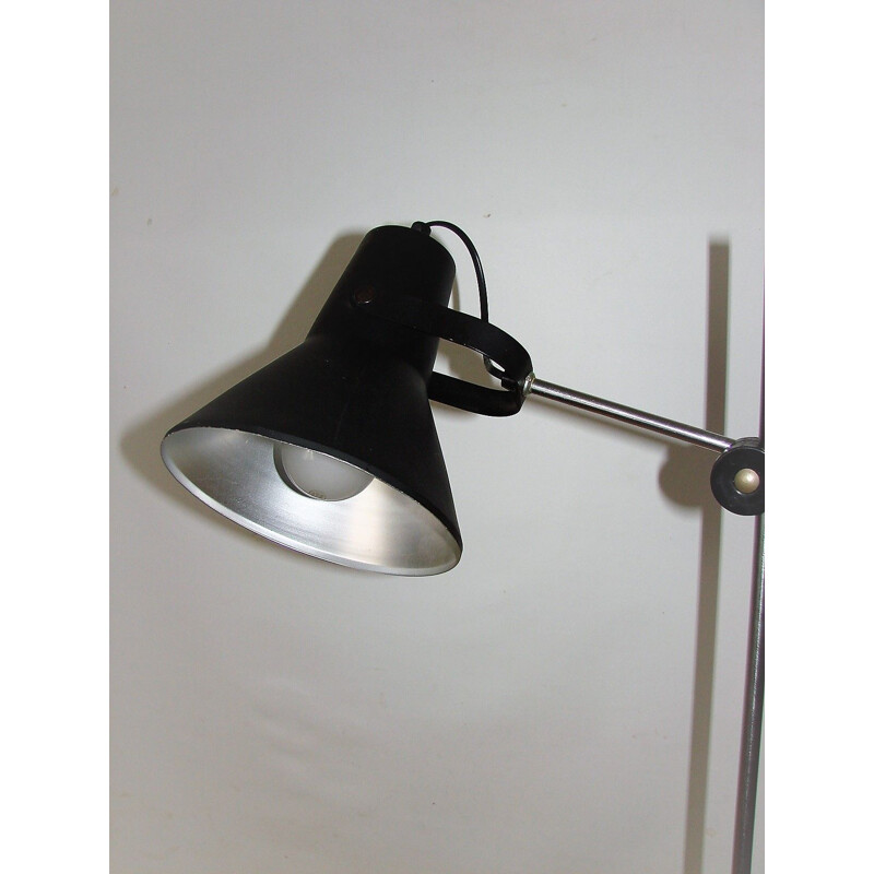 Vintage floor lamp in steel and aluminum, 1970s