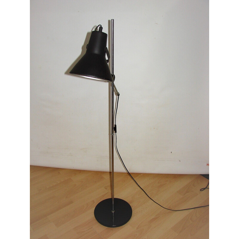 Vintage floor lamp in steel and aluminum, 1970s