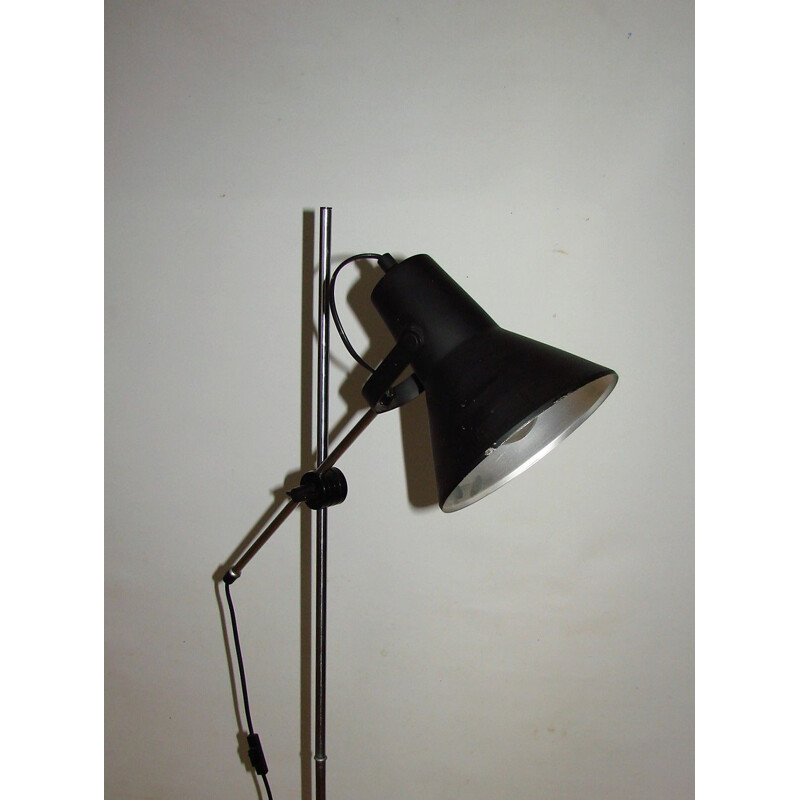 Vintage floor lamp in steel and aluminum, 1970s