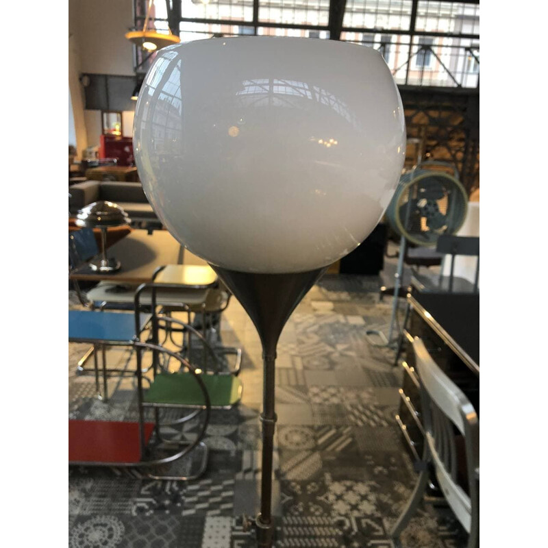 Vintage floor lamp in opal open ball, 1930s