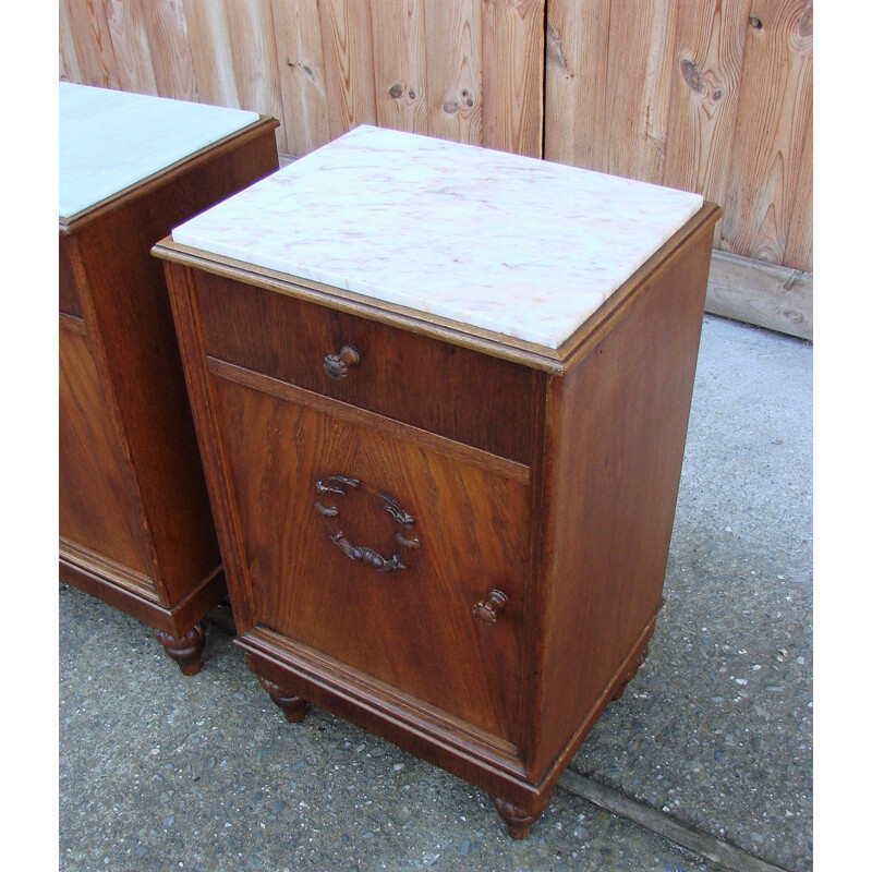 Pair of vintage oakwood night stands