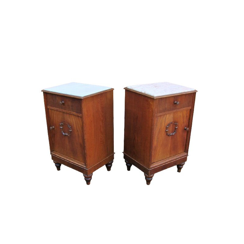 Pair of vintage oakwood night stands