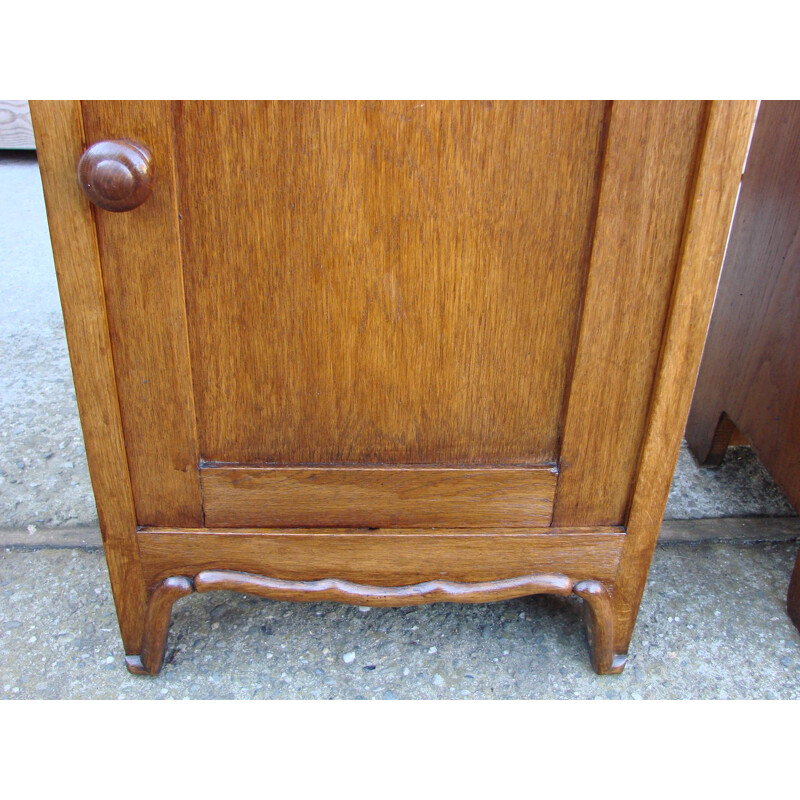 Pair of vintage wood and marble night stands