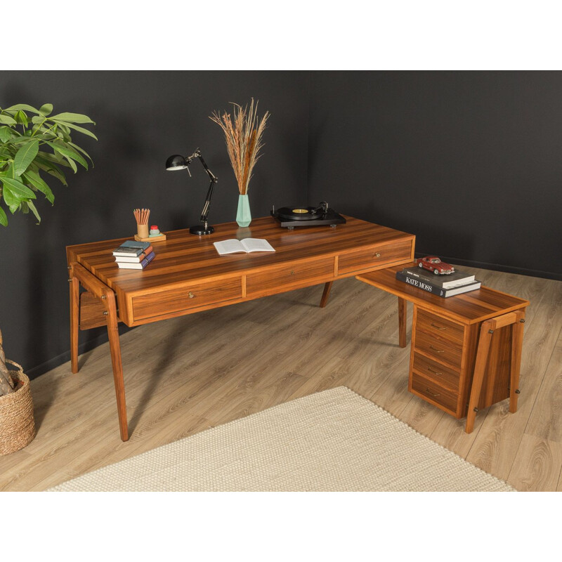 Vintage walnut desk, Germany 1960s