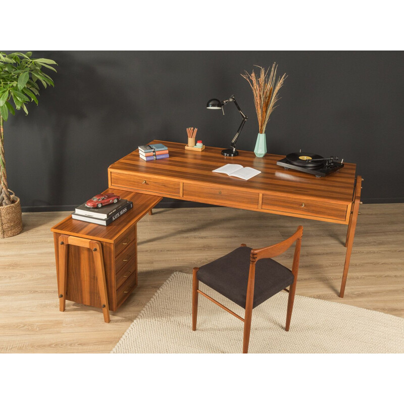 Vintage walnut desk, Germany 1960s