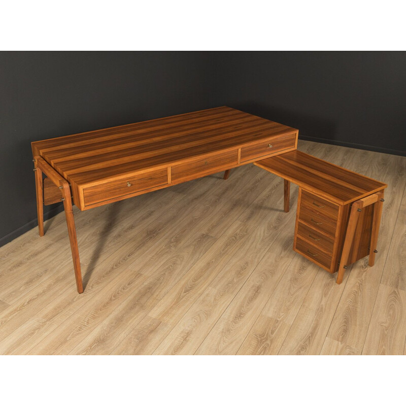 Vintage walnut desk, Germany 1960s