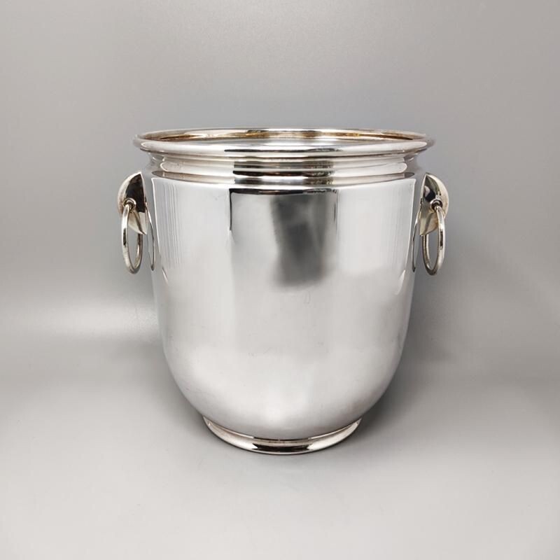 Vintage ice bucket in silver plated by Zanetta, Italy 1960s