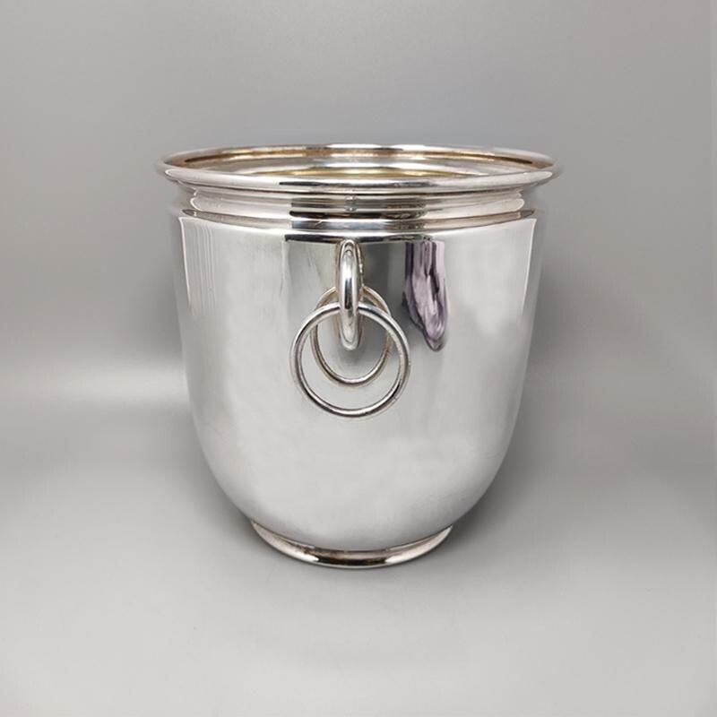 Vintage ice bucket in silver plated by Zanetta, Italy 1960s