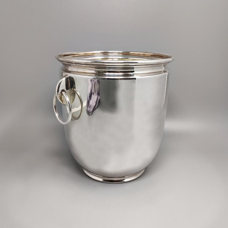 Vintage ice bucket in silver plated by Zanetta, Italy 1960s