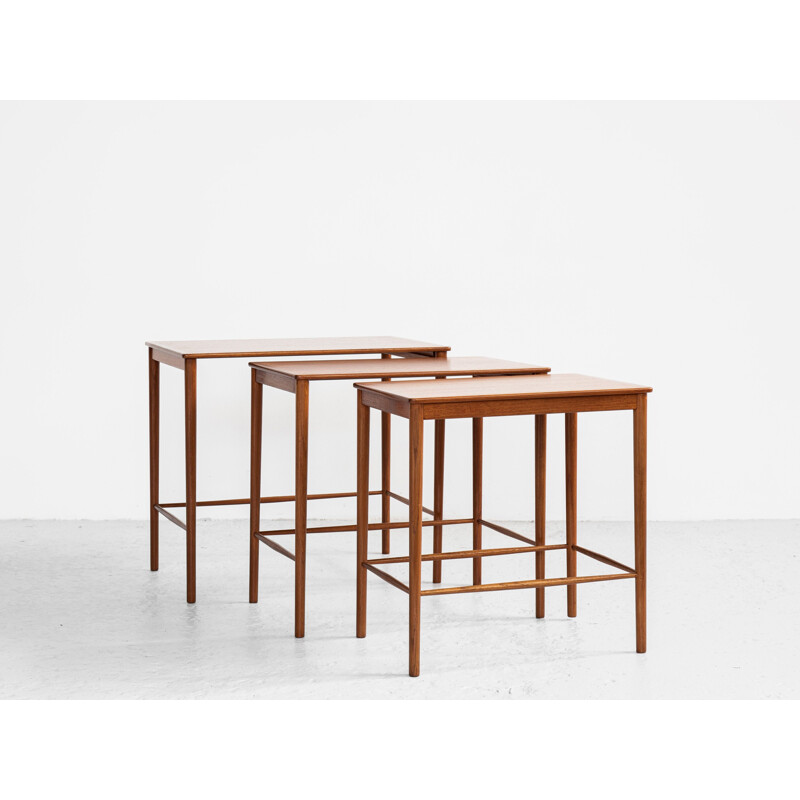 Tables gigognes danoises vintage en teck par Kai Winding pour Poul Jeppesen, 1960