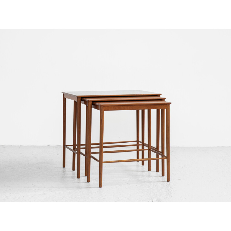 Tables gigognes danoises vintage en teck par Kai Winding pour Poul Jeppesen, 1960