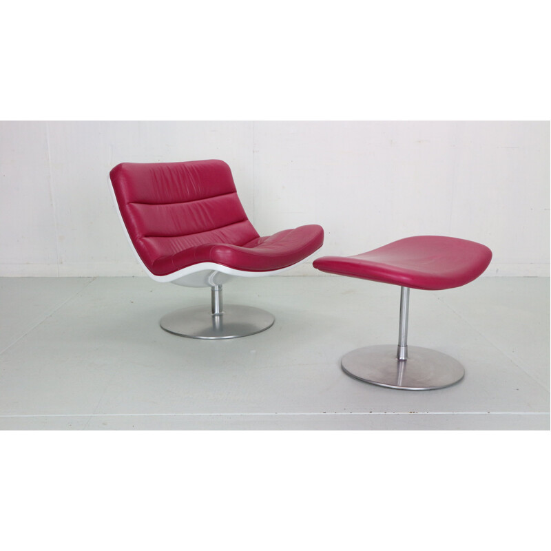 Vintage swivel armchair and ottoman by Geoffrey Harcourt for Artifort, 1968
