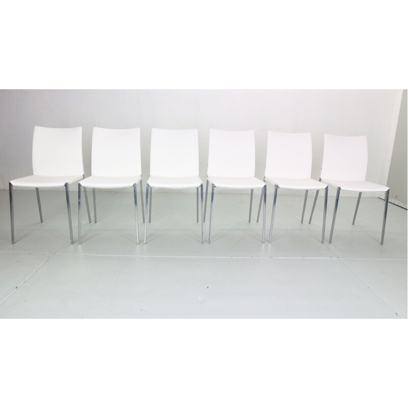 Set di 6 sedie vintage bianche di Roberto Barbieri per Zanotta, 1999