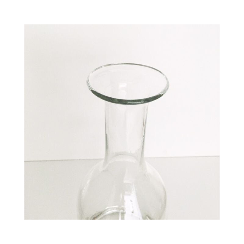 Vaso de vidro vintage soprado à mão