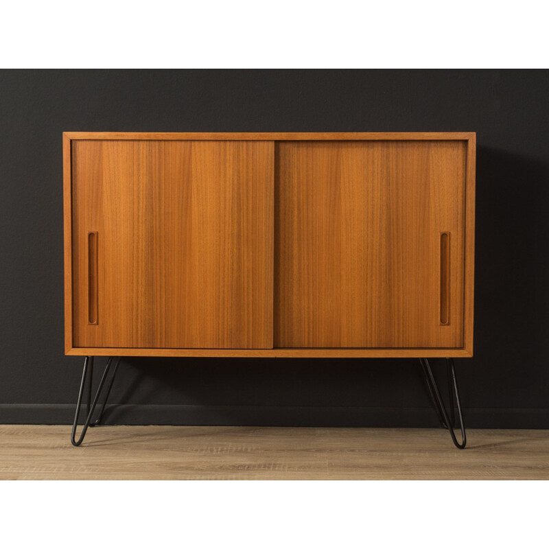 Vintage walnut sideboard with two sliding doors, Germany 1950s