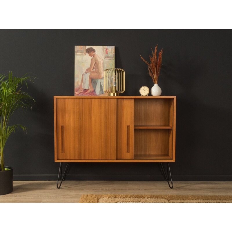 Vintage walnut sideboard with two sliding doors, Germany 1950s