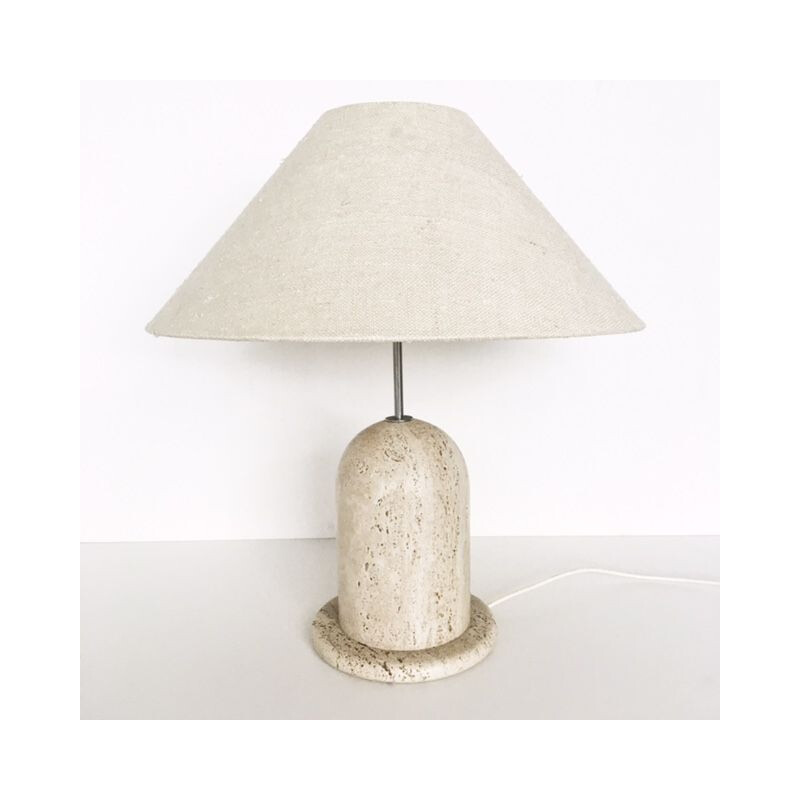 Vintage table lamp in travertin, 1970s