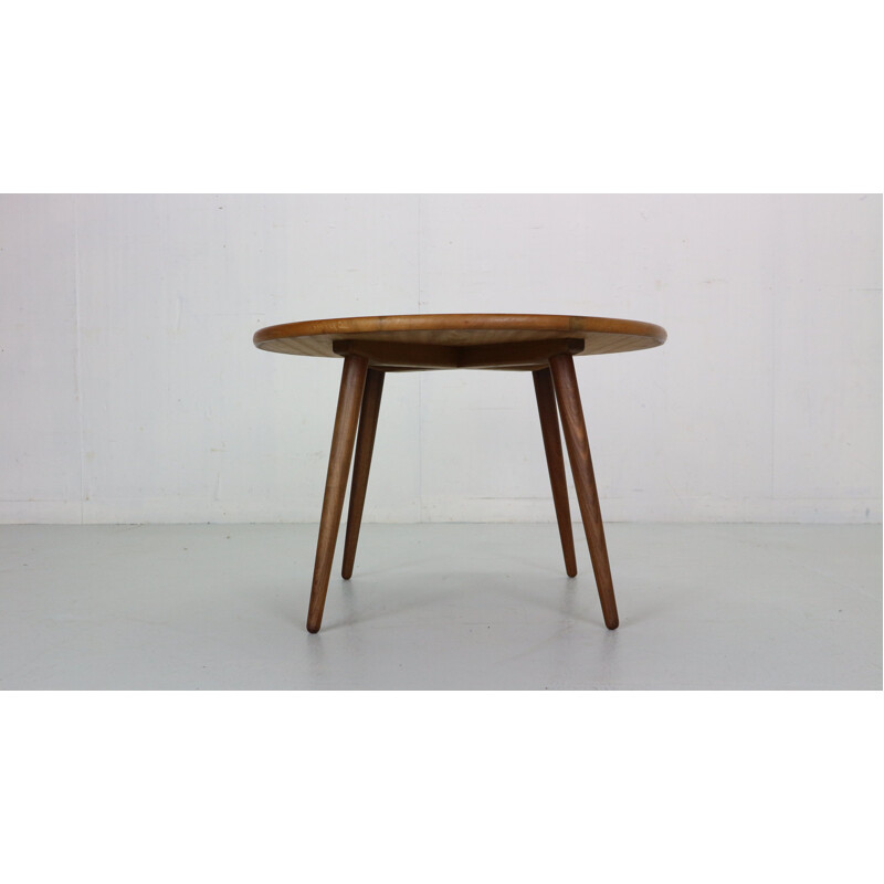 Scandinavian vintage teak round coffee table, Denmark 1960s