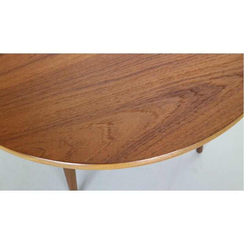 Scandinavian vintage teak round coffee table, Denmark 1960s