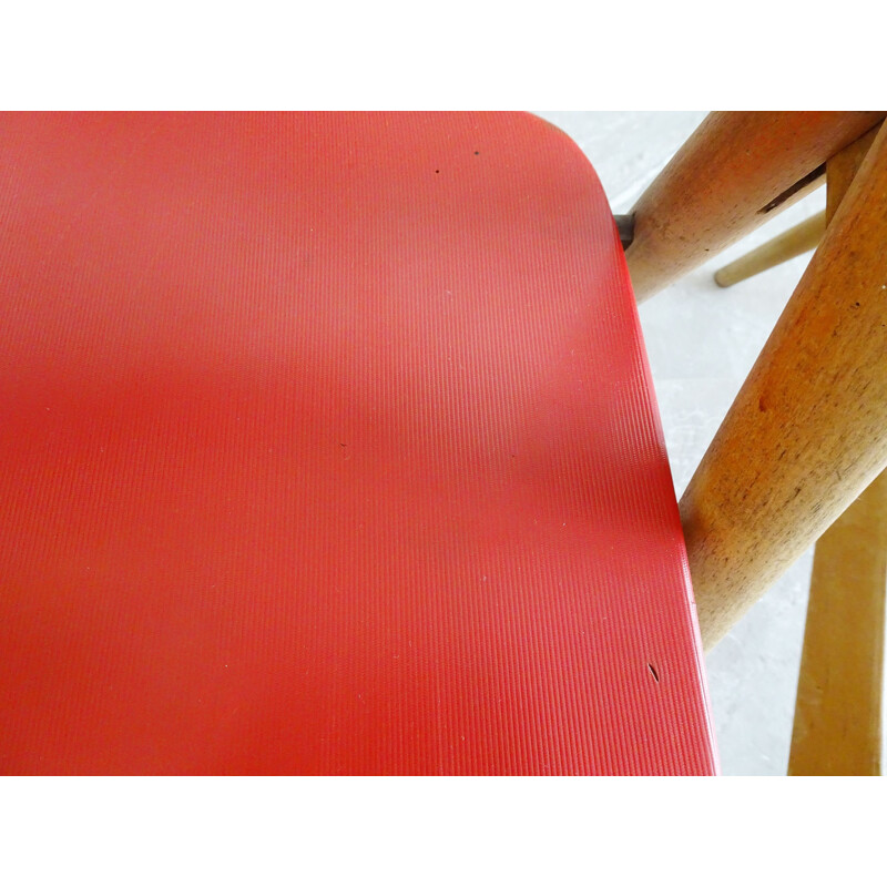 Paire de chaises pliantes rouges vintage par Egon Eiermann pour Wiede, 1952