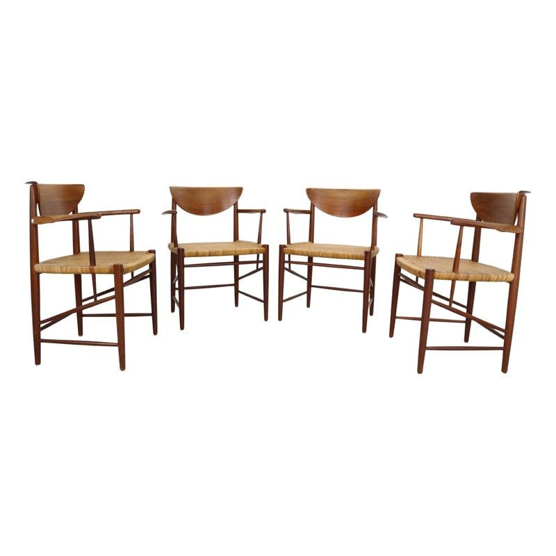 Set of 4 vintage armchairs by Peter Hvidt & Orla Mølgaard Nielsen, Denmark 1950