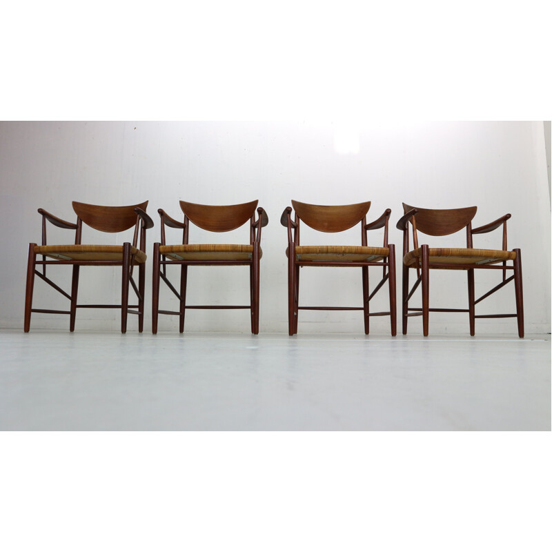 Set of 4 vintage armchairs by Peter Hvidt & Orla Mølgaard Nielsen, Denmark 1950